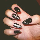 Studded silver nails