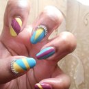 Color Block Nails  