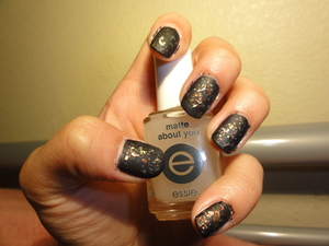 China Glaze's Smoke and Ashes, Luxe and Lush, topped with Essie's Matte About You.