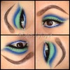 Royal blue and mint green eyeshadow 