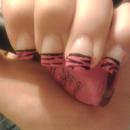 Pink Zebra Nails