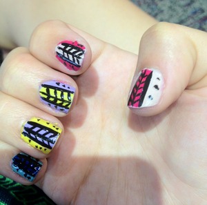 Simple and quick tribal nails 