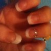 French manicure with diamonds 