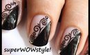The Lady in Black!  ♡  Water Decals ♡ Lace Nail Art Easy Nail Designs!