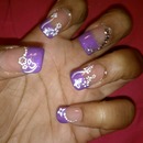 Purple tips with White Flowers 