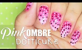 Pink Ombre Dotticure nail art