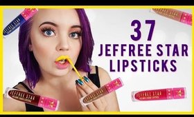 37 Jeffree Star Lipsticks Lip Swatched!!!!!