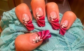 Pink & White Flower Abstract Nail Art Design Tutorial - ♥ MyDesigns4You ♥