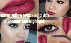YELLOW EYES + PLUM LIPS & HOW I CONTOUR AND HIGHLIGHT!