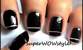 Silver Stripes! - Very Easy Nail Art to Do at Home
