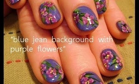 essie smooth sailing with purple flower design: robin moses nail art tutorial FNORD 346