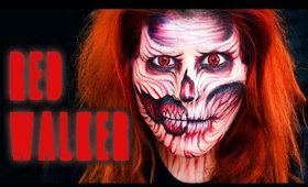 Red Zombie Walker Halloween Makeup Tutorial