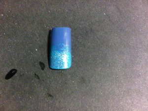 Blue with Sally Hansen Blue Me Away and Celeb City sponged french
