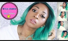 Kylie Jenner Glam Transformation : Green Hair & Makeup | Model Model Vienna Wig | ft  AmorAntasia