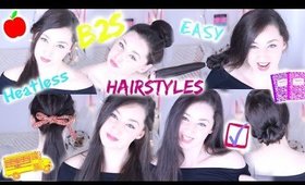 RUNNING LATE? 7 BACK TO SCHOOL QUICK EASY HEATLESS HAIRSTYLES!