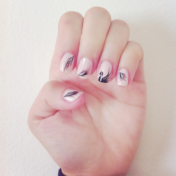 Black Swan inspired nail design | Natalie H.'s Photo | Beautylish