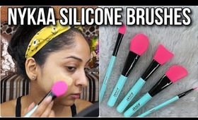 FIRST IMPRESSIONS: NYKAA Dab & Blend Silicone Brushes | Does it Work?🤔 | Stacey Castanha