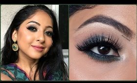 #9DAYSOFMAKEUP | GREEN & Gold Eyemakeup | Makeup for Navratri/Festivals | Stacey Castanha