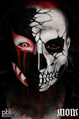 This face paint is a metaphor of what I think of death. The human consumption and the eternal emptyness right after it. A ferocious and ravenous void that erase the human body and everything that body lived. No matter who you were or what have you done. Death is mighty and inevitable and eats not only flesh but your entire existence.

www.pureblacklove.com