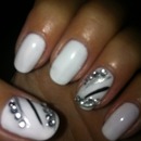 Black and white shellac nails