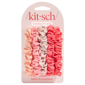 Kitsch Ruched Satin Scrunchies - 5 Piece Set