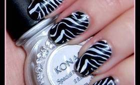 Konad Zebra Nail Design in 5 minutes!