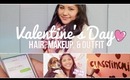 Valentine's Day Hair, Makeup, and Outfit!♡