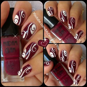 Abstract Nail Art | Burgundy Madam Glam Nails. Get your 30% OFF these fantastic Vegan, 5 free, Cruelty-free polishes by MadamGlam here: http://madamglam.com/?utm_source=yt-LiudmilaZ USE COUPON CODE "LiudmilaZ30" https://www.youtube.com/watch?v=5U8ZhBRv5CM 