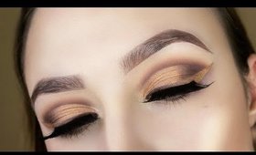 Gold Ombre Liner Half Cut Crease Makeup Tutorial