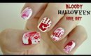 Easy Bloody Halloween Nail Art! [Crime Scene]