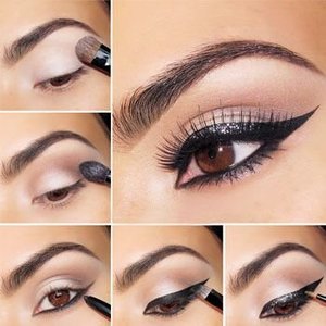 Another simple look cat eye u can add little of shine to it 