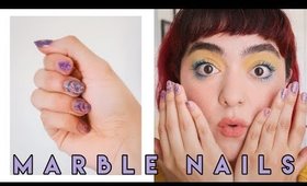 Marble Nails No Water Needed
