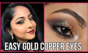 EASY GOLD COPPER Smokey Eyes Tutorial | Makeup for Weddings/Parties | Stacey Castanha