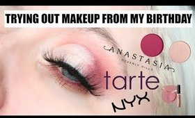 Trying Out Makeup From my Birthday | ABH, TARTE , NYX
