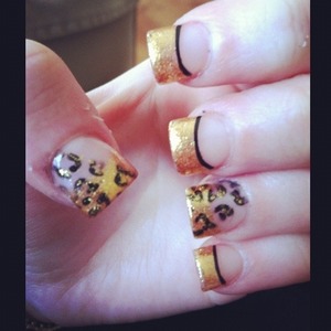 My cheetah and gold nails. 