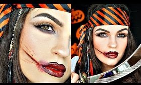 Pirate Halloween Makeup + How to Make a Fake Cut (NO Latex or Wax)