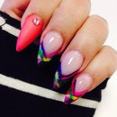 Colorful nails, almond shape 