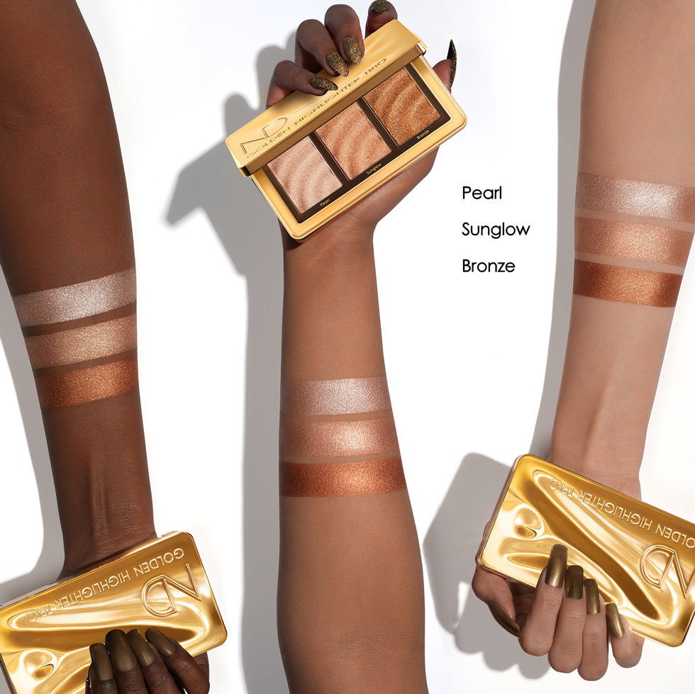 Natasha Denona Golden Highlighter Trio Swatches