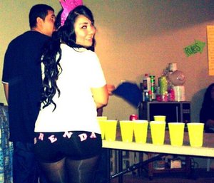 the night i had a bp tournament :) my team mate & i made these cute matching outfits!