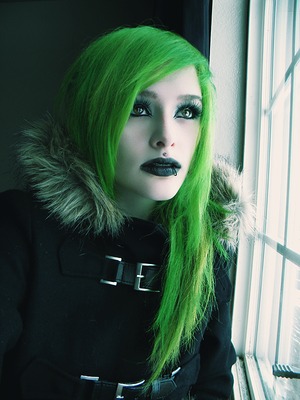 I definitely had a green, white, and black color scheme going on for this picture! :P
