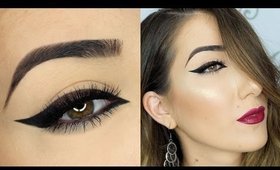 Black and Bronze Ombre Eyeliner & Berry Lips Makeup Tutorial