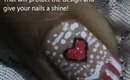 Cute Valentines day nail art for short nails- easy beginners nail design tutorial for valentines day