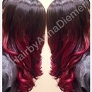 Black to red ombré 