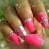 Pink Studded Nails