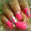 Pink Studded Nails