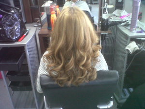 A long hair curly blow dry :)