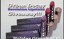 Urban Decay Revolution Lipsticks Giveaway!!! 3 Brights [Holiday Giveaway #4]