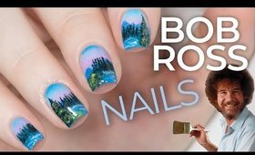 Following a Bob Ross Tutorial on my nails! | NailsByErin