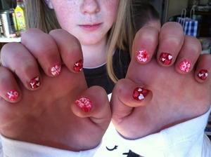 Super cute nails for Valentine's day!! 