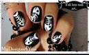 Easy Halloween Nail Art for Short Nails | How to Fish Bone Tutorial 2014 ♥